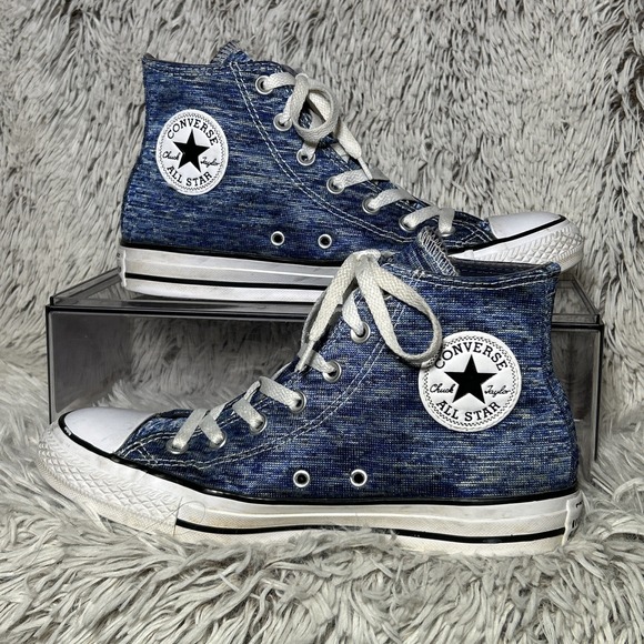 Converse Womens CT All Star Hi 557910F‎ Blue Basketball Shoes Sneakers Size 8 - Picture 1 of 10